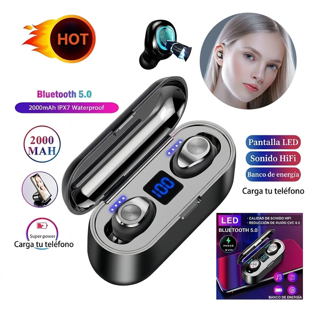 Audifonos F9 Power Band Con Power Bank