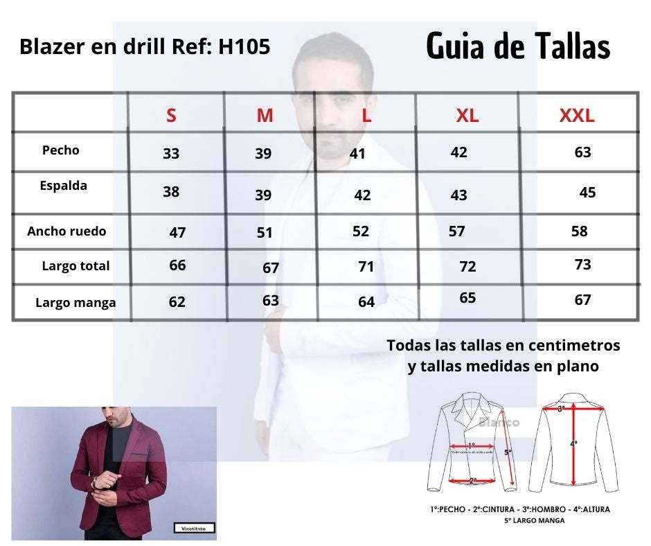 Blazer En Drill Para Caballero H105