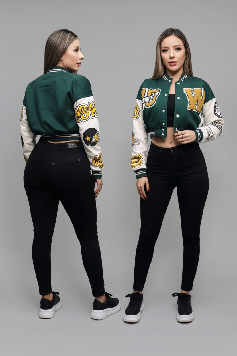 Chaqueta Beisbolera Mujer Algodón – 10 Colores S-XL | Envío Gratis Colombia