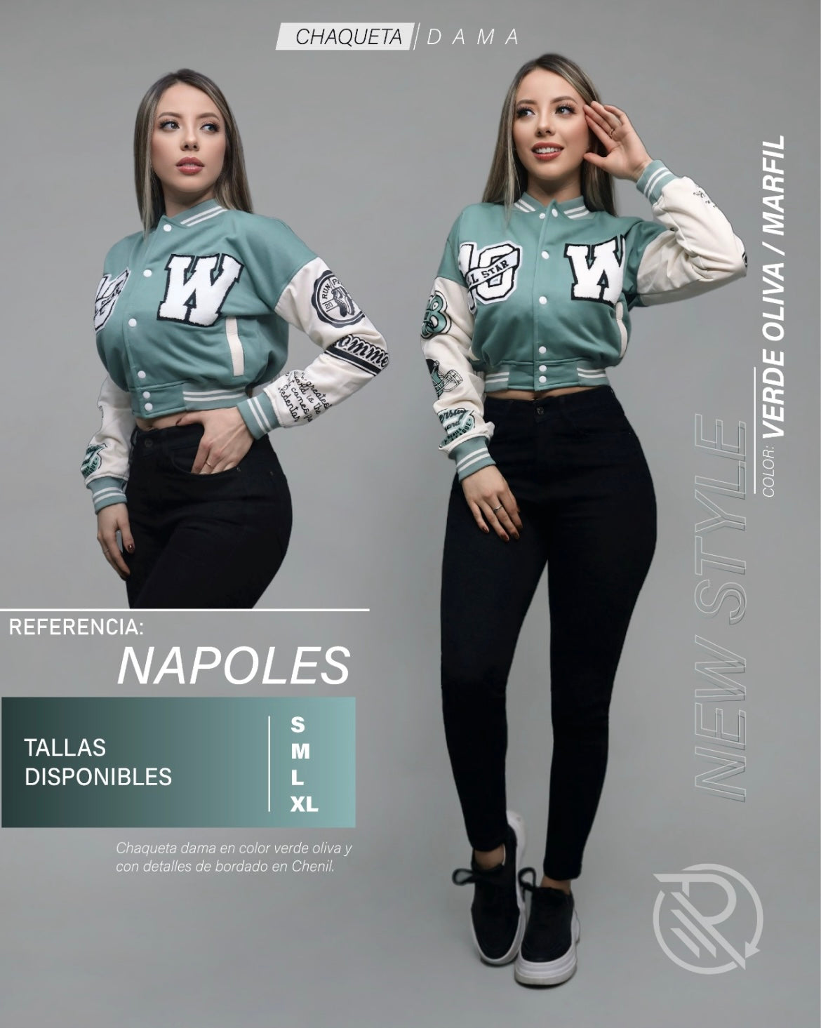 Chaqueta Beisbolera Mujer Algodón – 10 Colores S-XL | Envío Gratis Colombia