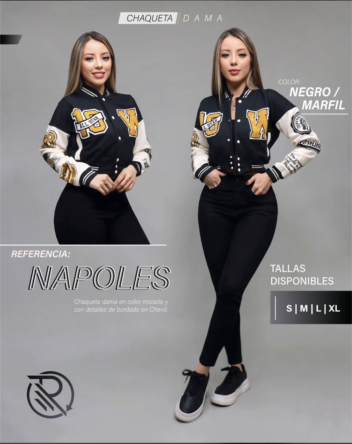 Chaqueta Beisbolera Mujer Algodón – 10 Colores S-XL | Envío Gratis Colombia