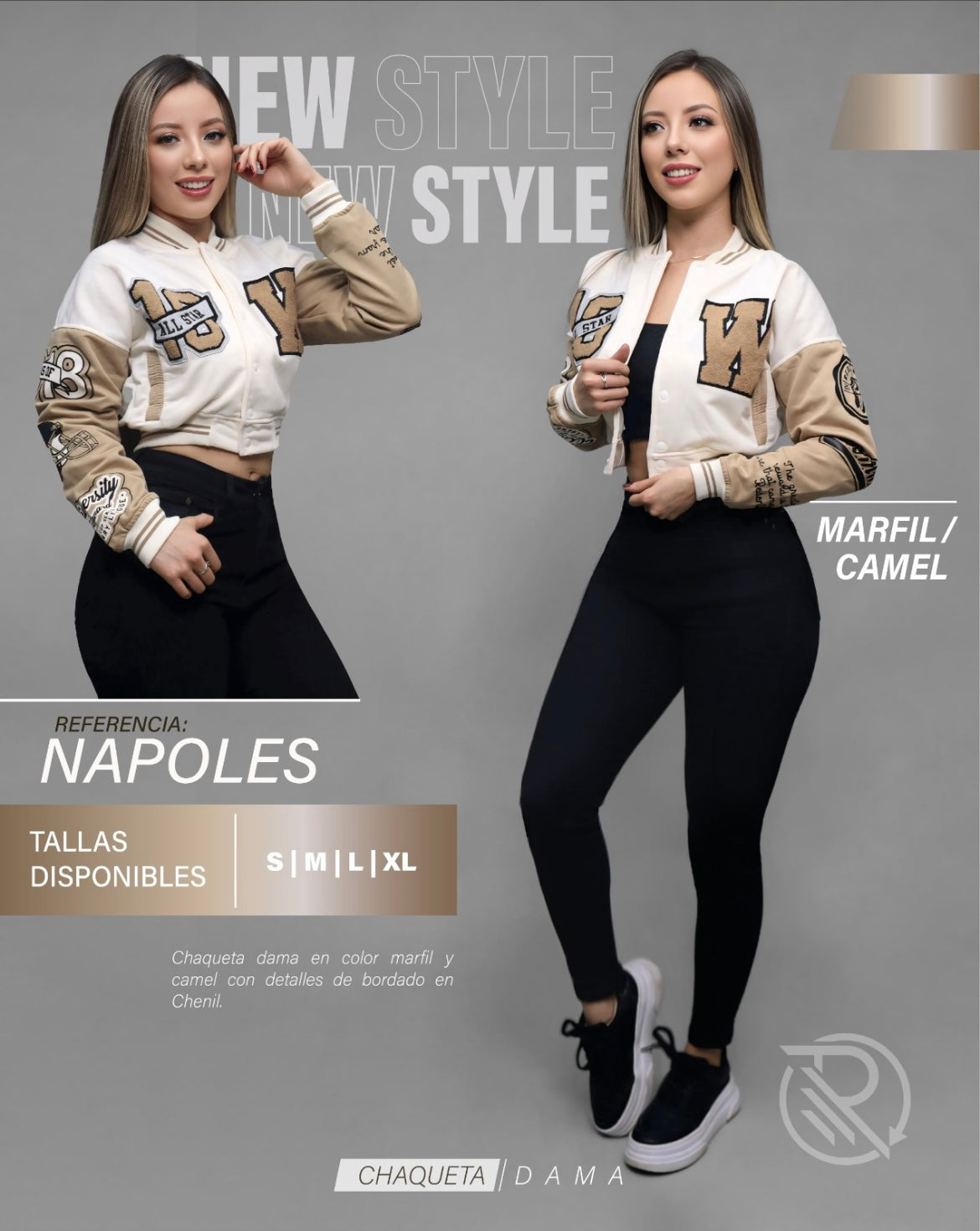 Chaqueta Beisbolera Mujer Algodón – 10 Colores S-XL | Envío Gratis Colombia