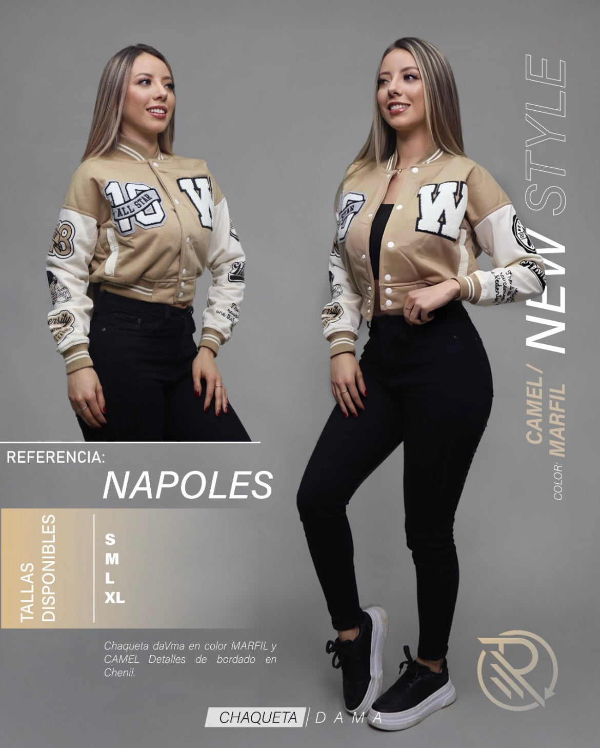 Chaqueta Beisbolera Mujer Algodón – 10 Colores S-XL | Envío Gratis Colombia